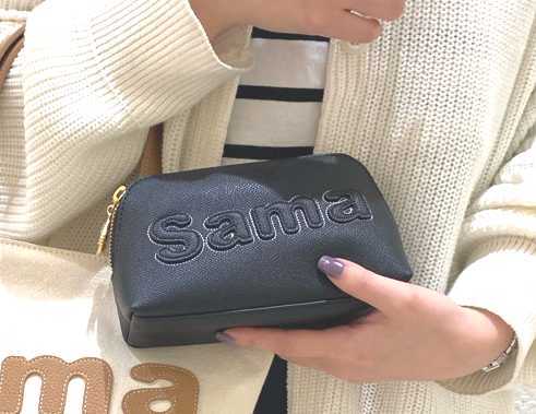 送料無料 40%引 サマンサタバサ サマタバ ロゴ入 ポーチ 小 黒 ブラック 新品 販売証明書付 化粧ポーチ コスメポーチ 旅行ポーチ_画像2