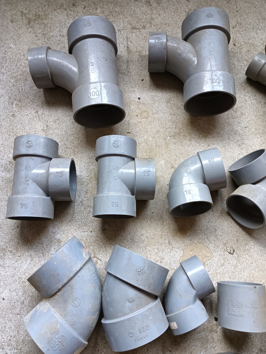 塩ビパイプ　エルボ　継手　排水　100 75 65 水道_画像2