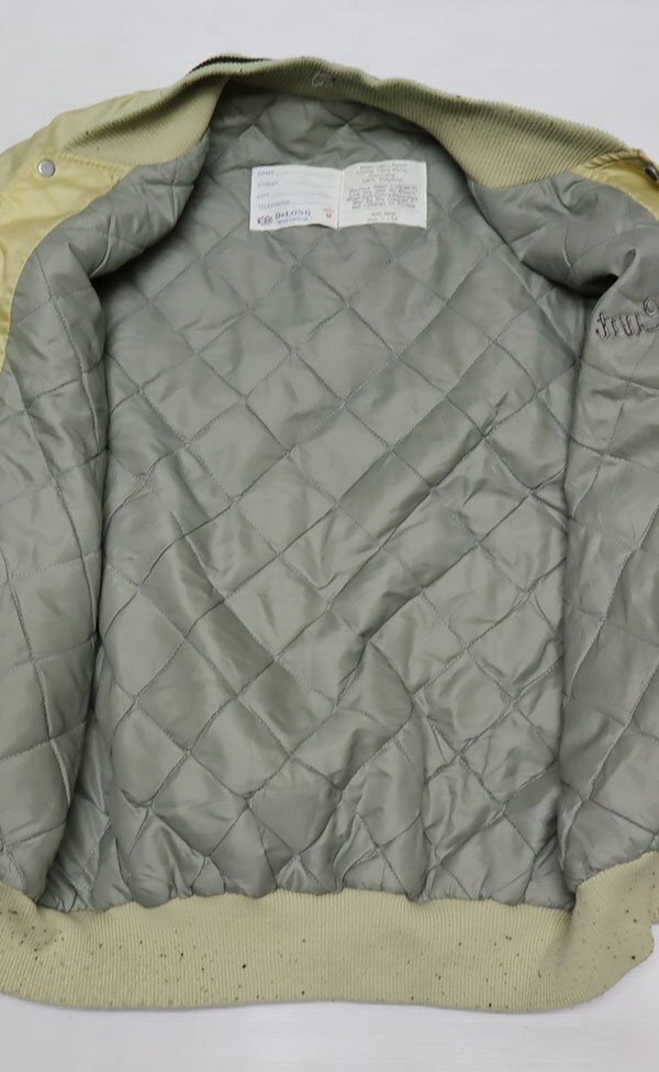 NJ95te длинный DELONG America б/у одежда America производства нейлон жакет 80*S Vintage M куртка с хлопком входить Award жакет / спортивная куртка 