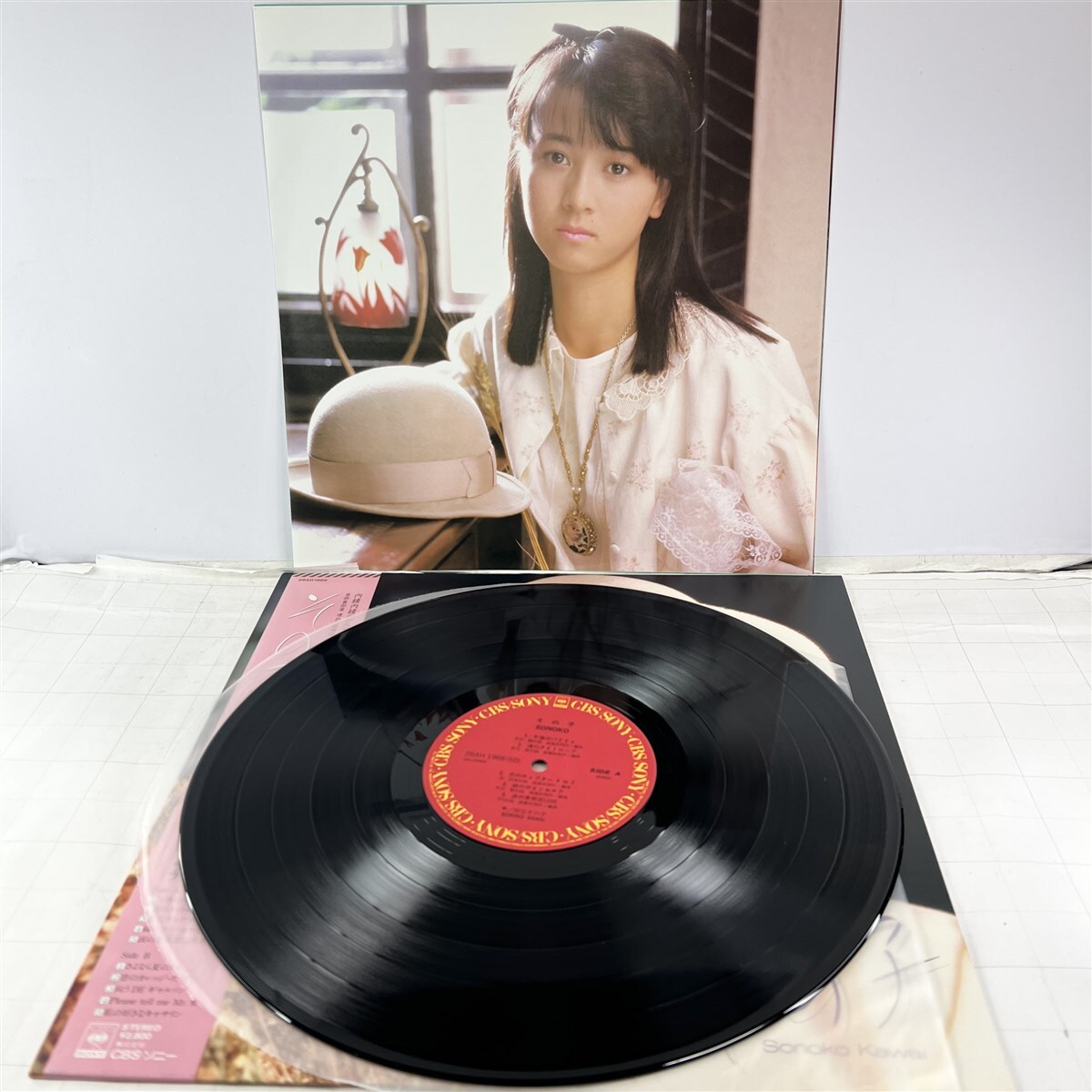 LPレコード　河合その子 ファーストアルバム おニャン子クラブ 歌詞カード 帯付き 日本　國(guó)內(nèi)盤