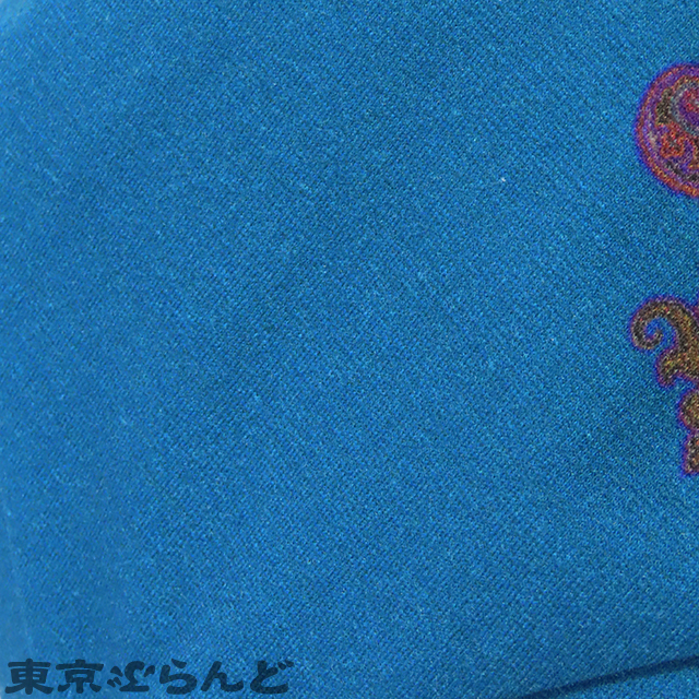 101754847 エトロ ETRO ワンピース フレンチスリーブ ミディ丈 ブルーxマルチカラー ウール レーヨン ポリウレタン 38 レディース