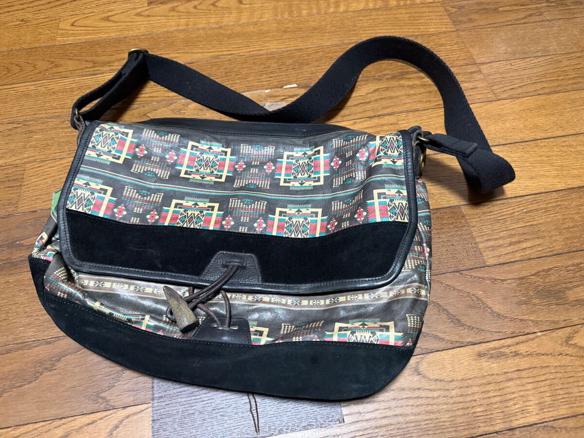 MSPC マスターピース master piece エムエスピーシー ショルダーバッグ カバン 鞄 かばん チマヨ オルテガ 幾何學(xué)柄 民族模様 馬革 レザー