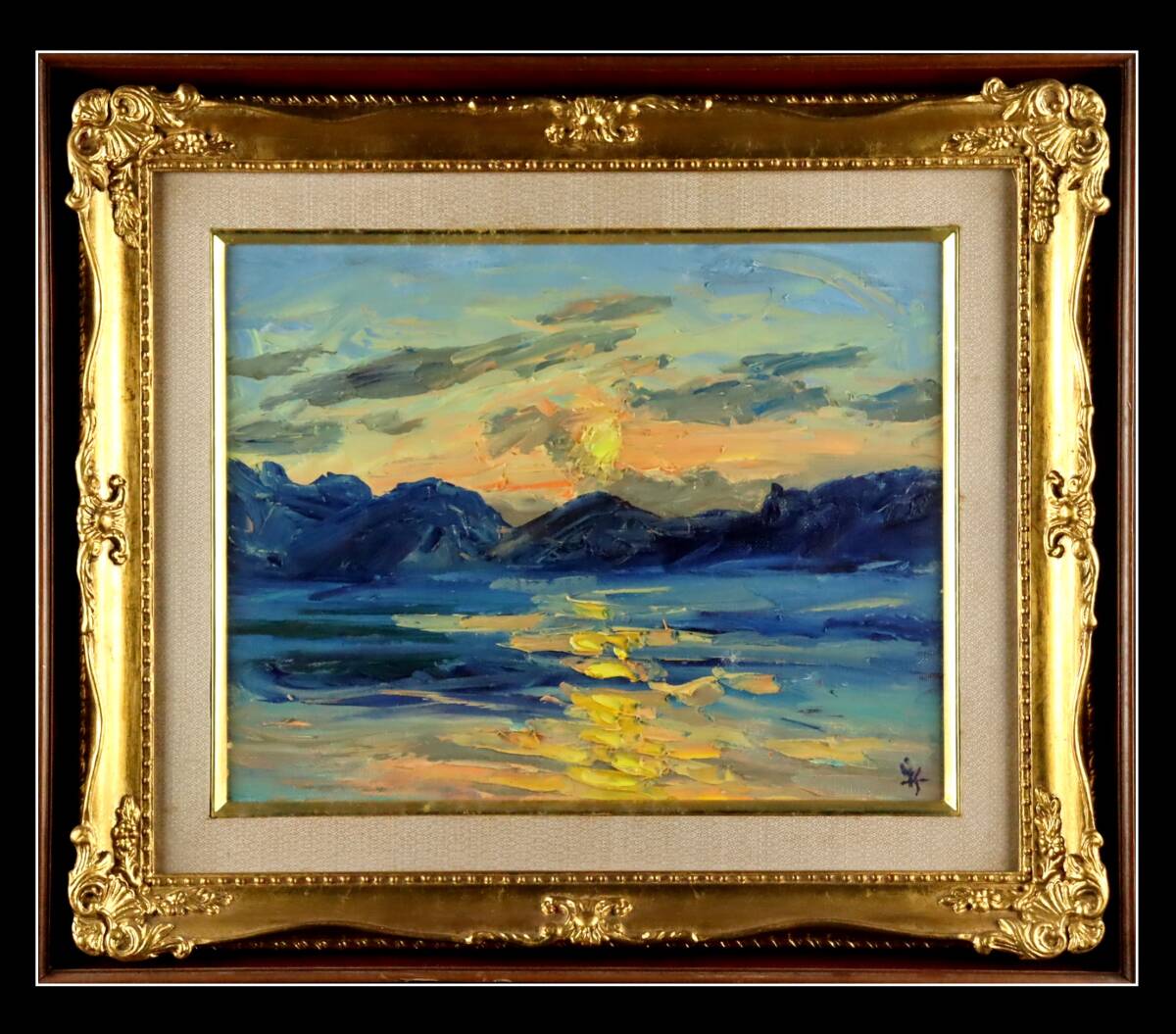 古家新【日の出】油彩 4号 古家新【日の出】油彩 4号（真作】【WISH】古家新「日の出」油彩