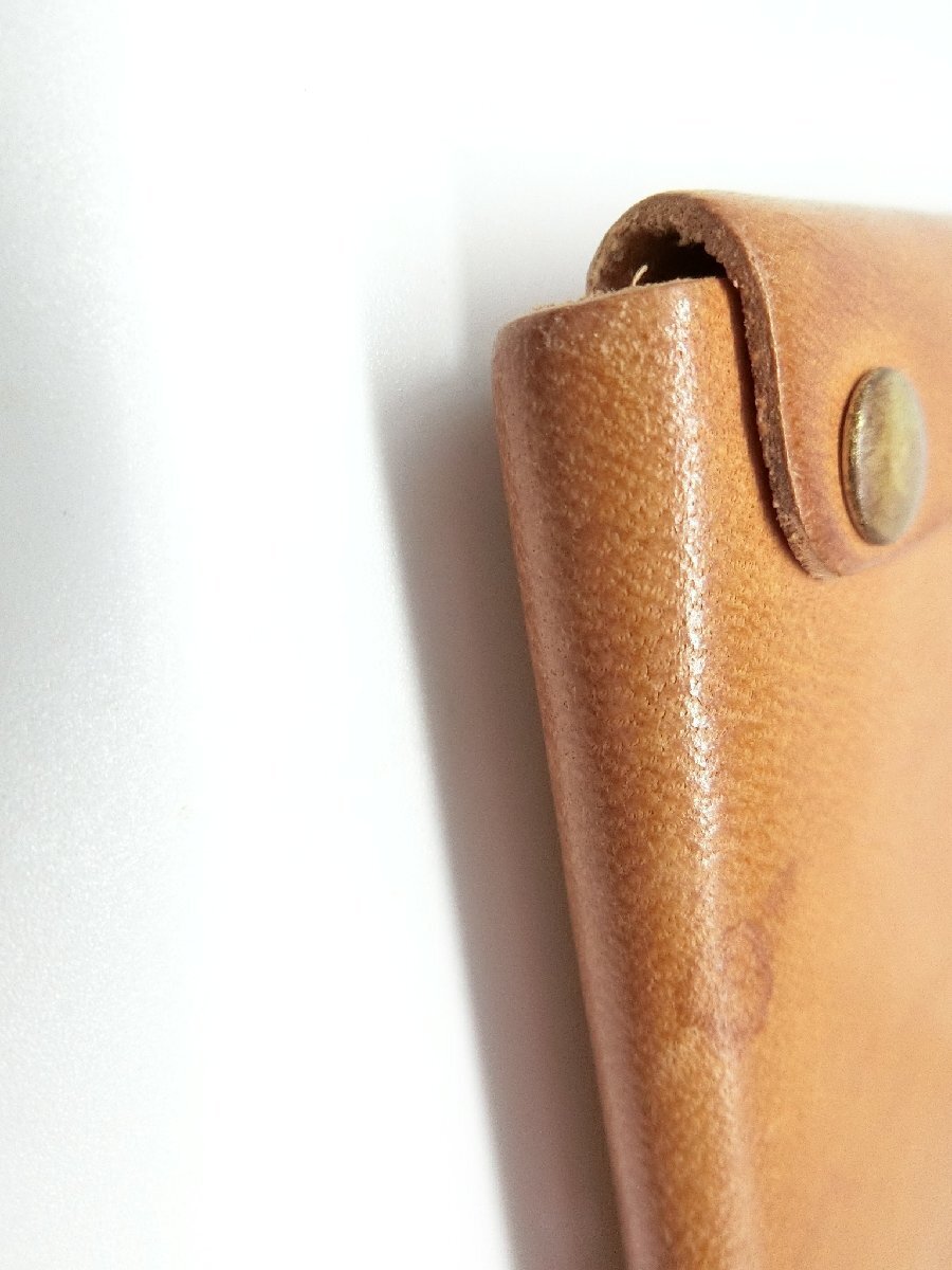 ■【YS-1】 IL BISONTE イルビゾンテ ■ コインケース 革 レザー 茶系 ■ 橫幅約9.5cm 縦幅6.8cm 厚さ1cm ■ 刻印有 【同梱可能商品】■J