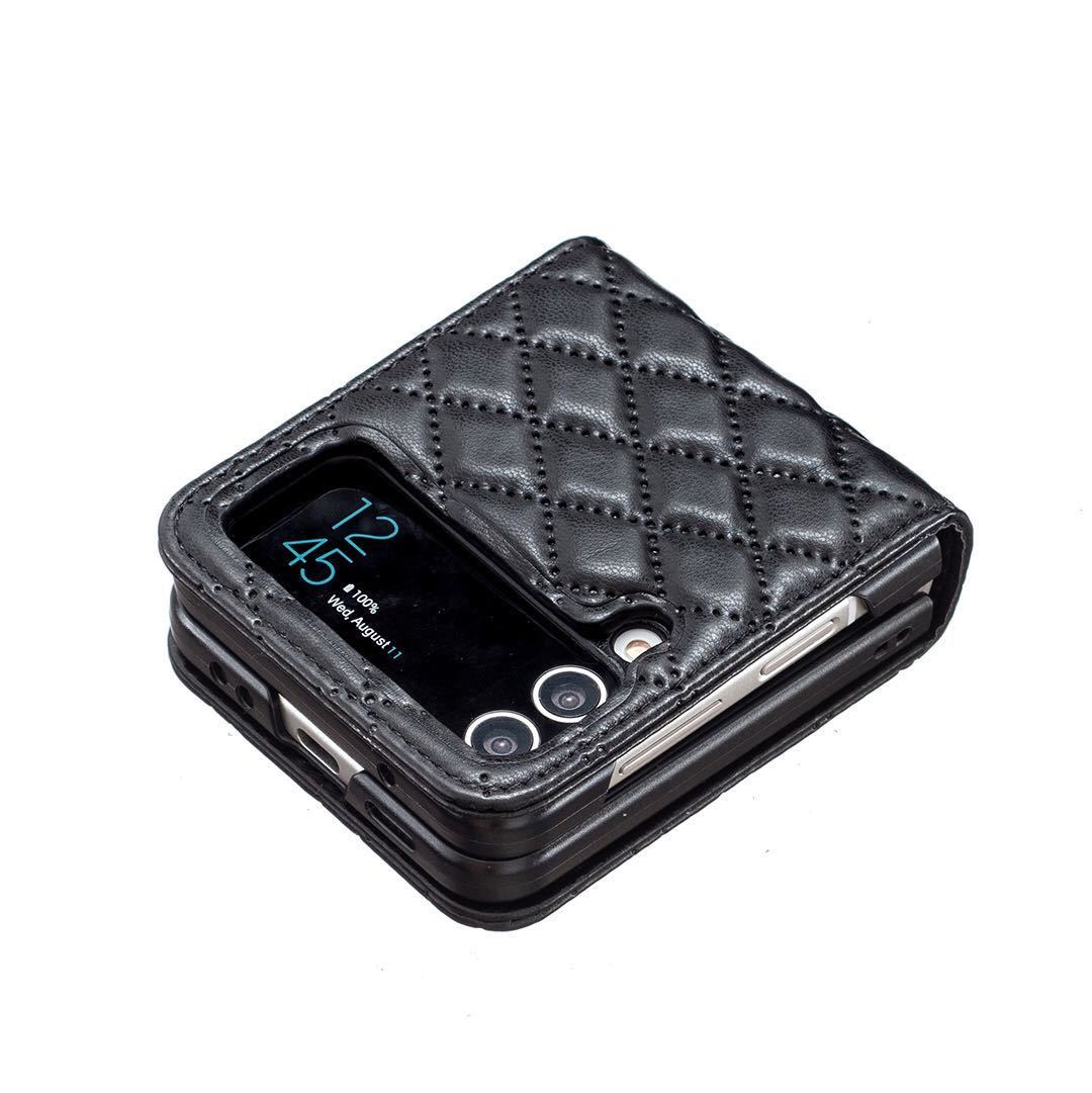 Galaxy Z Flip3 кожанный кейс Galaxy Z Flip3 стеганое полотно кейс SC-54B | SCG12 чехол запасного колеса на торцевой двери Galaxy Zf "губа" 3 кейс 
