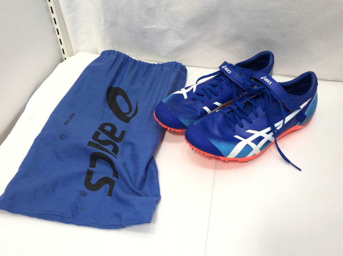 asics 陸上スパイク シューズ 27cm ブルーx蛍光オレンジ メンズ SP BLADE SF 2 1093A147 アシックス E27_画像1