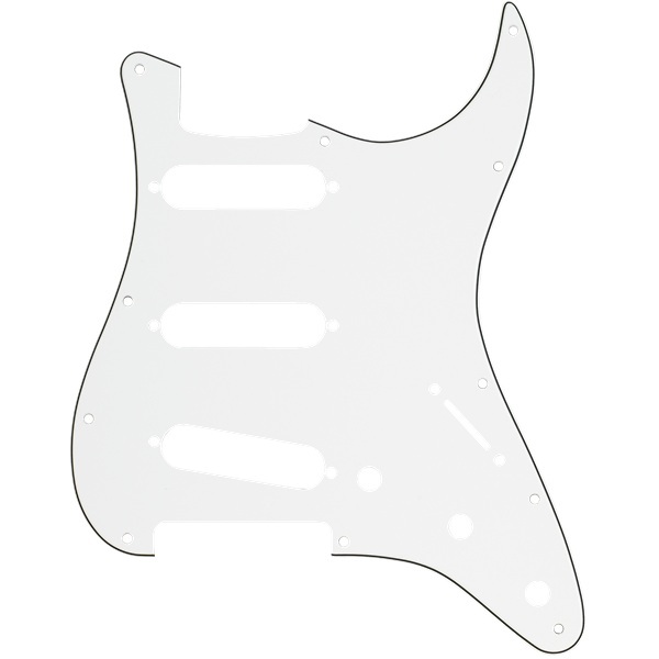 Fender Pickguard, Stratocaster S/S/S, 11-Hole Mount, Parchment P/B/P, 3-Ply pick guard ( крыло )