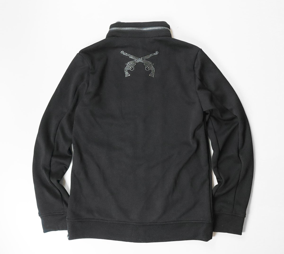 美品 roar ◆ COOLMAX トラックジャケット 黒 サイズ1 *スワロフスキー クロスガン* ブルゾン ジャージ ロアー 下げ札付 定価4萬円 /40/K2K