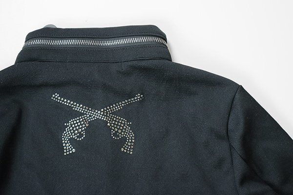 美品 roar ◆ COOLMAX トラックジャケット 黒 サイズ1 *スワロフスキー クロスガン* ブルゾン ジャージ ロアー 下げ札付 定価4萬円 /40/K2K