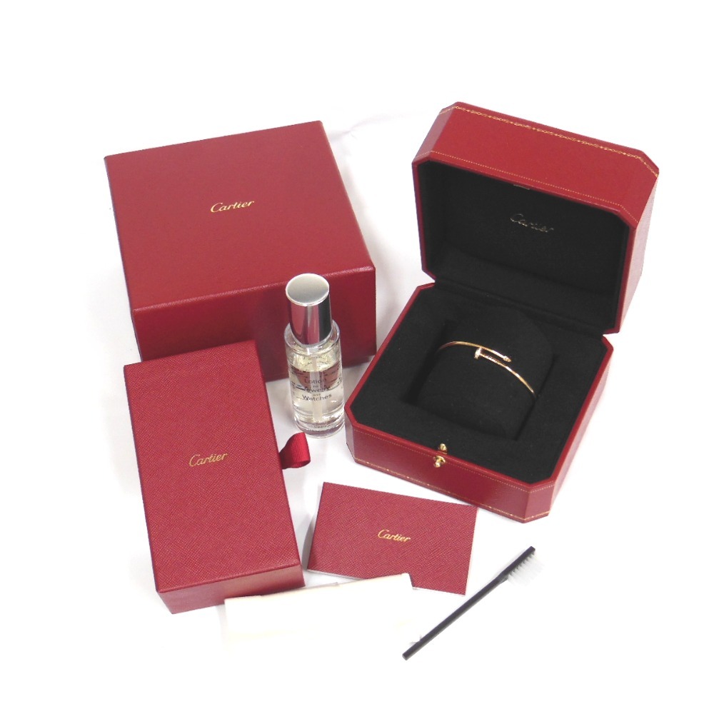 NA407621 カルティエ ジュスト アン クル ブレスレット スモール ダイヤモンド B6065817 750/K18PG #17 レディース CARTIER 中古