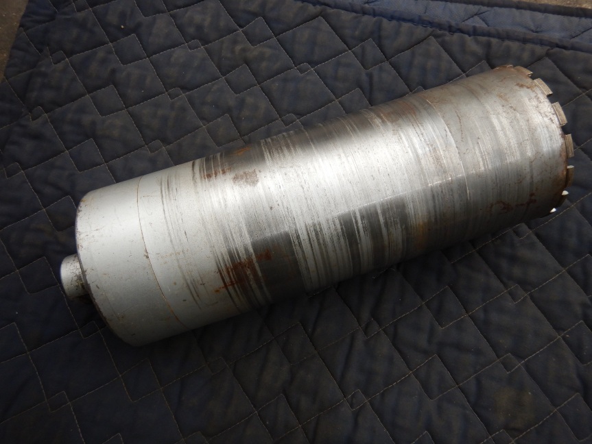 即決税0円中古品ダイヤモンドコアビット160mm径 有効長405mm 全長465mm Aロッド軸 ダイヤ残り約5.5mm