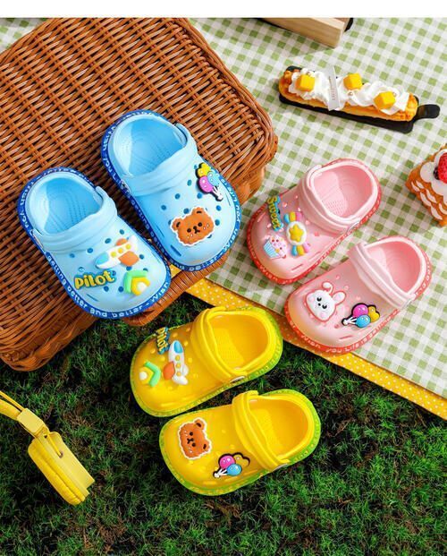 14cm ピンク 女の子 キッズ 室內(nèi)履き 柔らかい 穴あき サンダル スリッパ 水游び 子供 かわいい 履きやすい 動(dòng)物 クロックス MNE0185