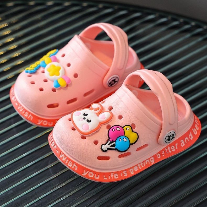 14cm ピンク 女の子 キッズ 室內(nèi)履き 柔らかい 穴あき サンダル スリッパ 水游び 子供 かわいい 履きやすい 動(dòng)物 クロックス MNE0185