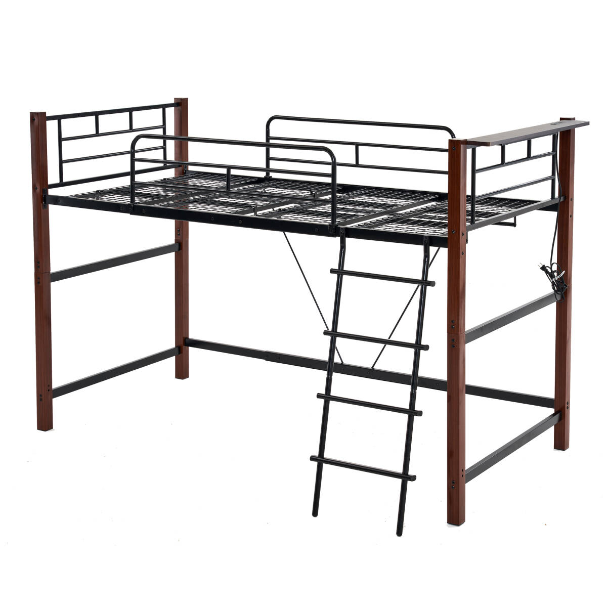 【高さ140cm】ロフトベッド パイプベッド シングル 耐荷重150kg システムベッド ロータイプ ミドルタイプ 棚 収納 北欧風 大人 一人暮らし ロフトベッド・システムベッド