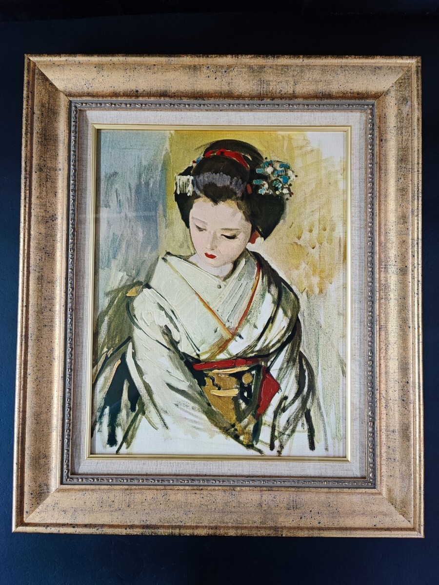模写【小磯良平・油彩工芸画「舞妓」F6号サイズ/洋画家/】(人物 模写【小磯良平・油彩工芸画「舞妓」F6号サイズ/洋画家/】(人物