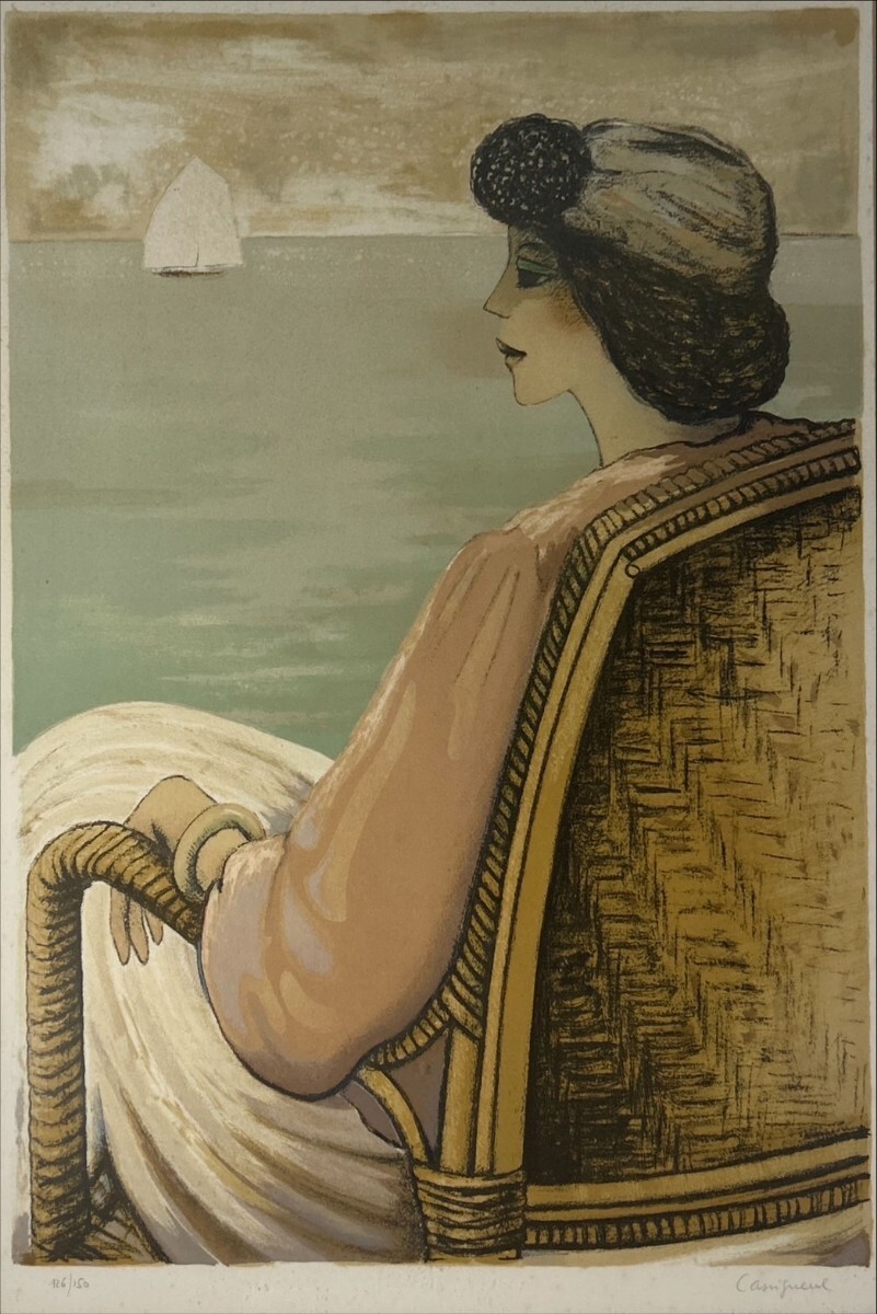 カシニョール『籐椅子の婦人』｜絵画 販売 買取 - 東京