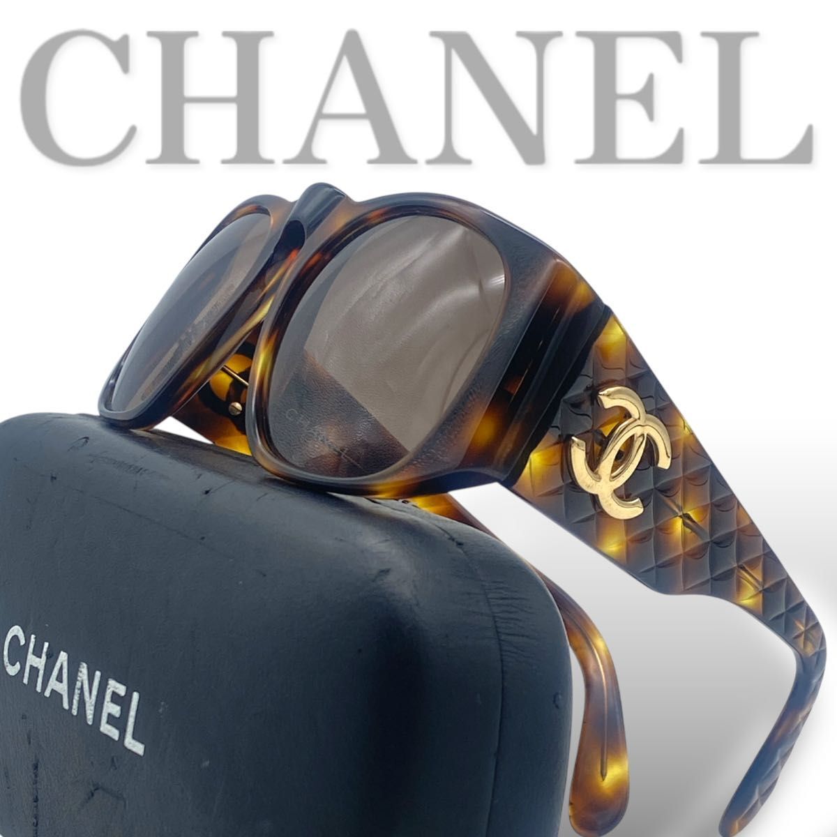CHANEL シャネル Vintage sunglasses マトラッセ ココ サングラス ベッコウ 柄 ゴールド ブラウン ヴィンテージ