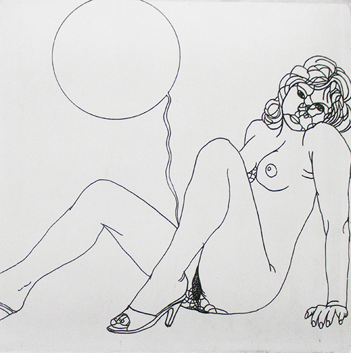 城景都『風船(百枚銅版画)』エッチング ed.27/100. 鉛筆サイン シートのみ 1983年制作「城景都 全版画集(阿部出版)」No.207_画像2