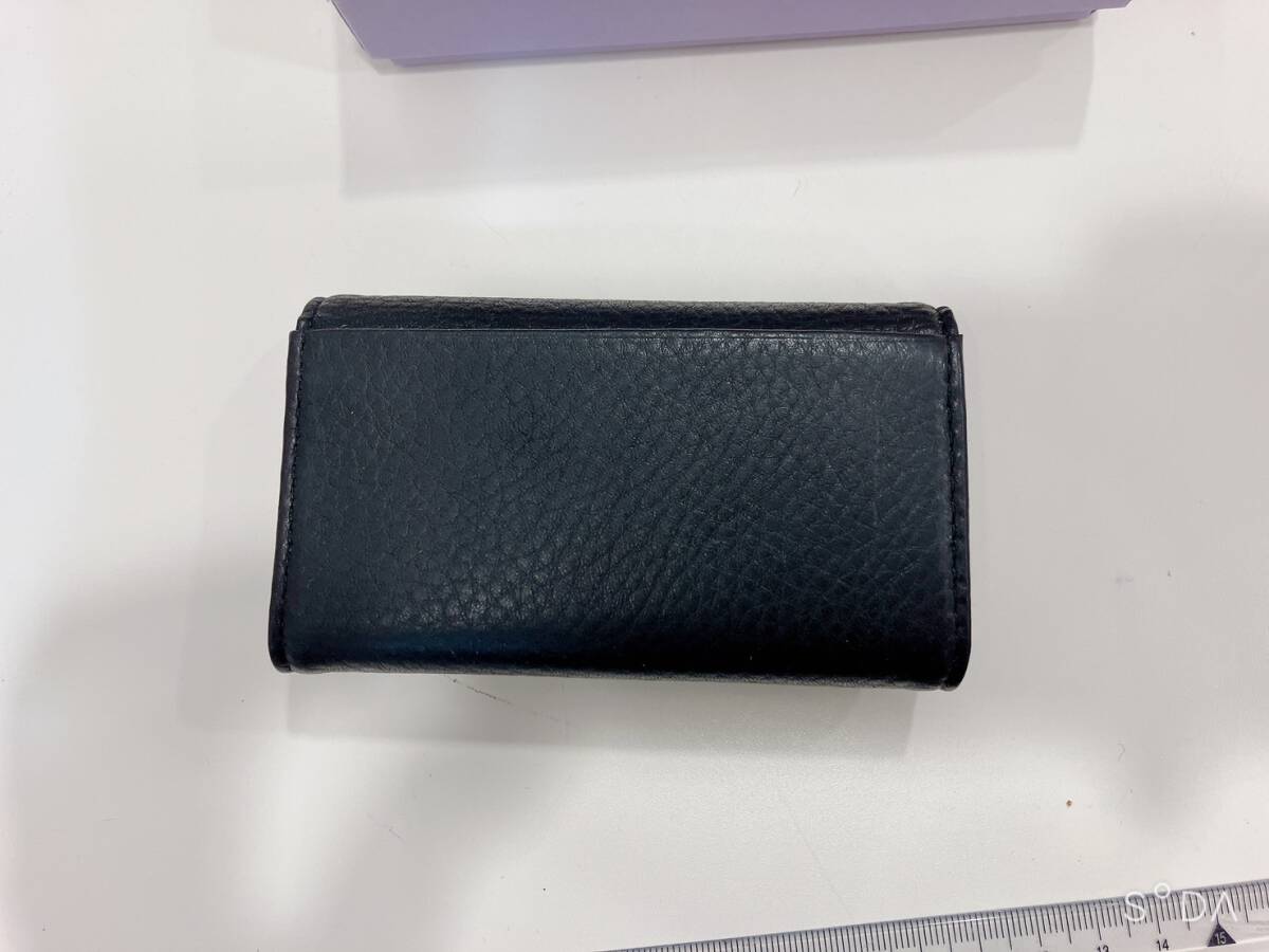 ◆【未使用】ポールスミス Paul Smith 牛革/羊革　レザー 4連キーケース キーリング　ブラック　10