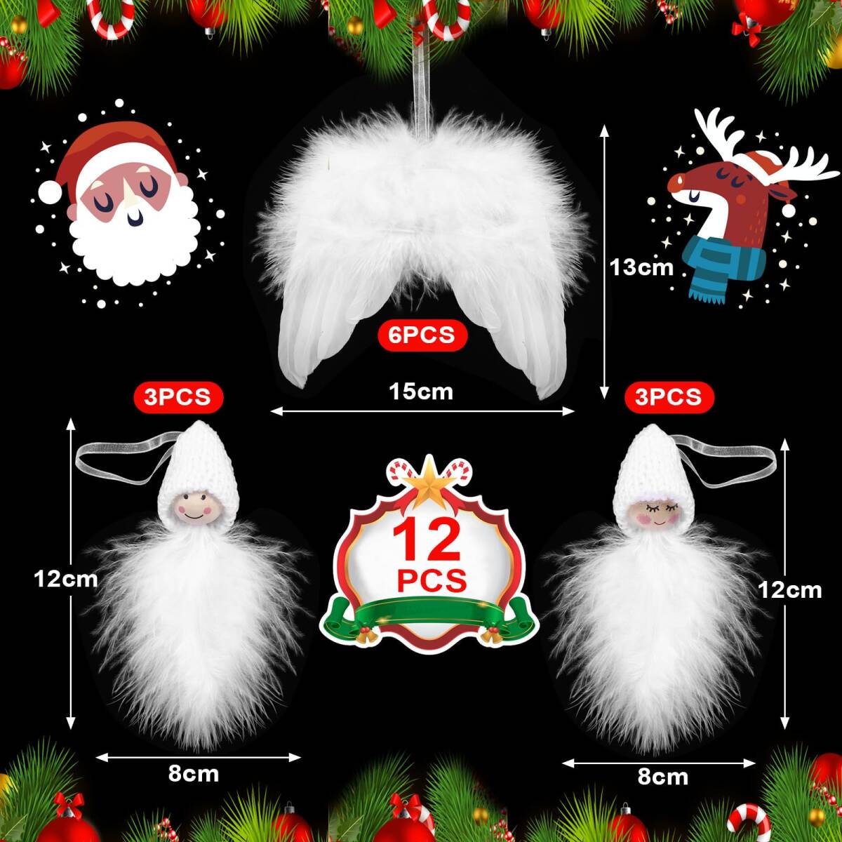 可愛(ài)い 12個(gè)セット 天使 クリスマスツリー 天使 オーナメント 飾り オーナメント 北歐 クリスマス クリスマス パーティー N