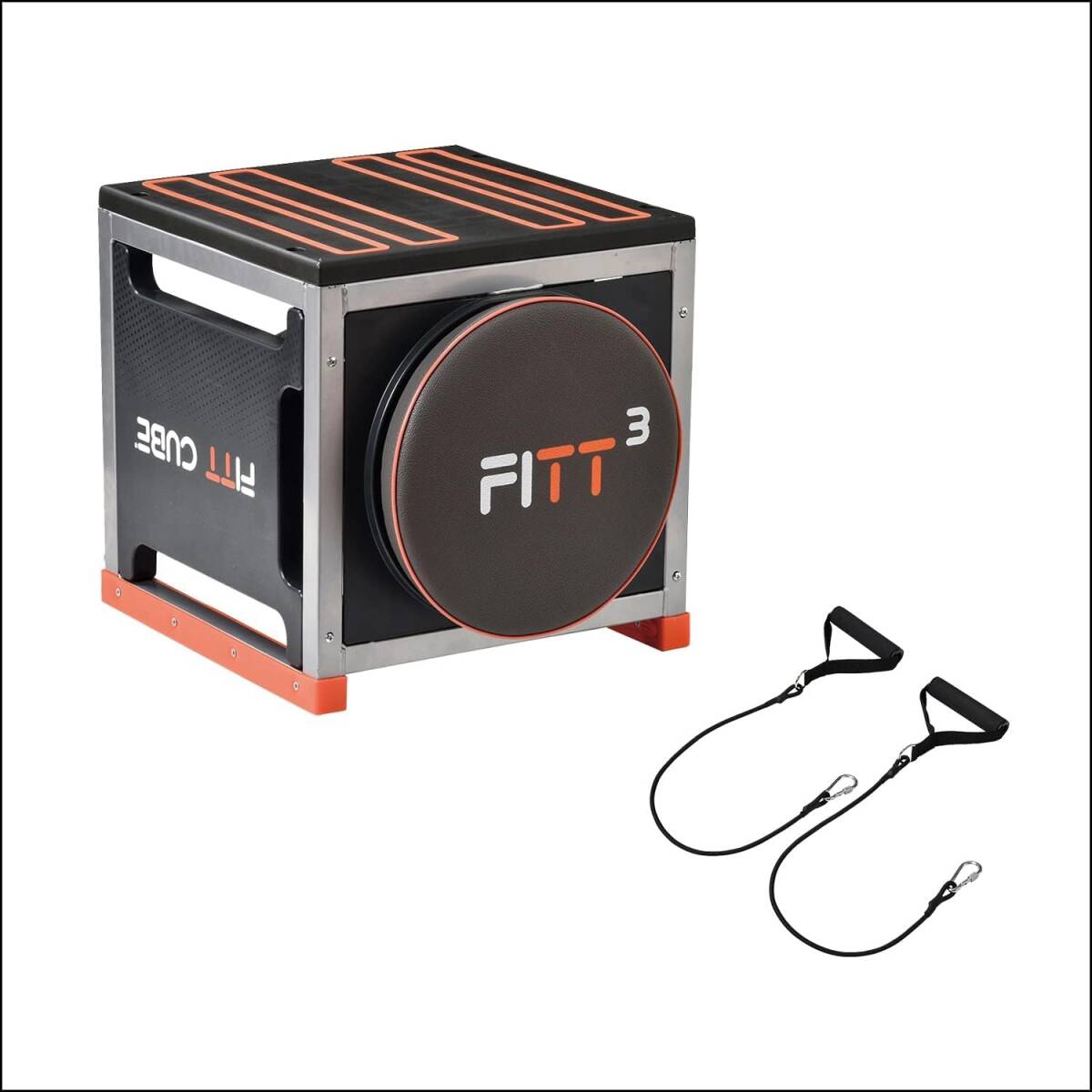 筋トレ&有酸素運動 FN006428 トレーニング器具 フィットネスマシン ブラック&オレンジ フィットキューブ 中 ショップジャ