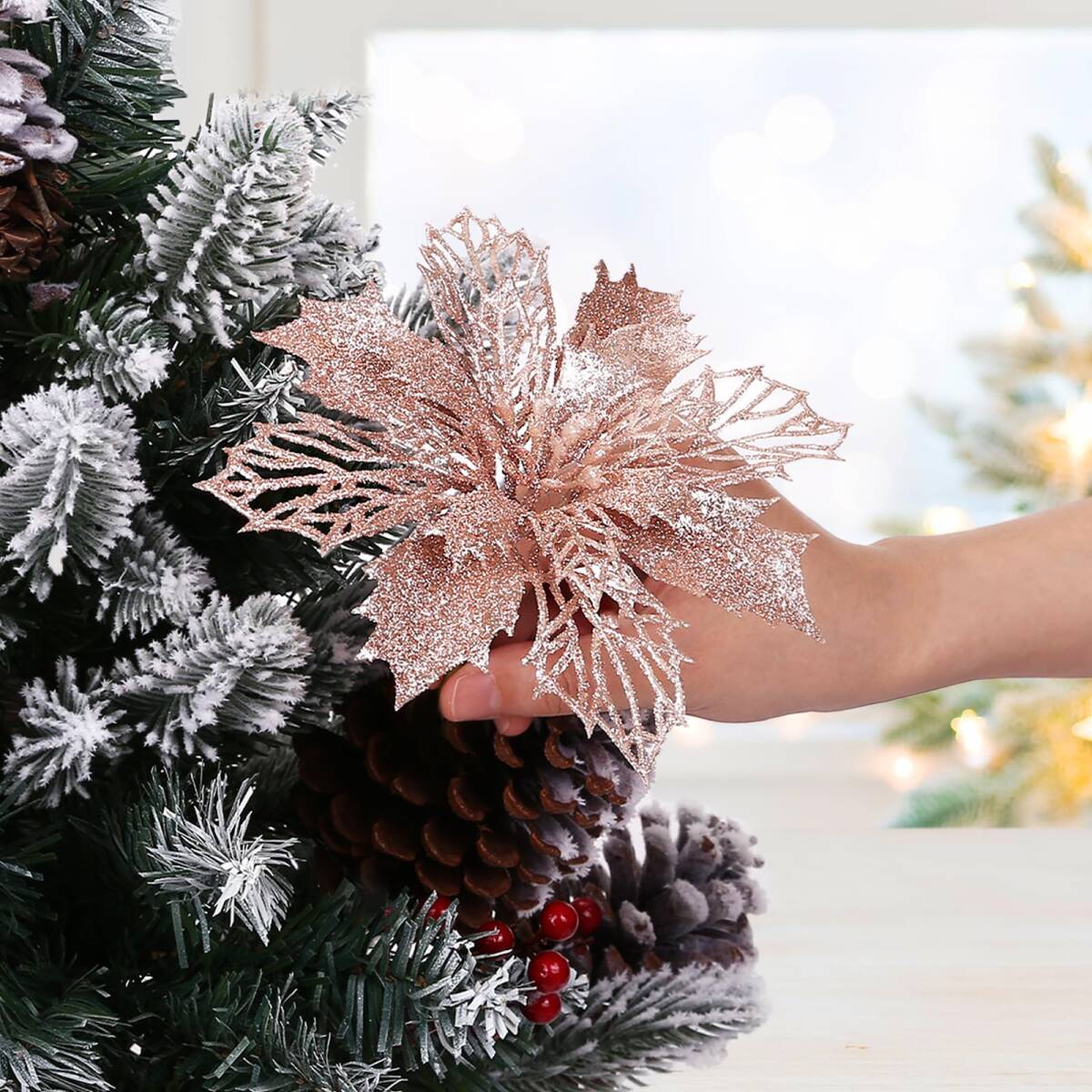  rose Gold украшение установка оборудование орнамент рождественский венок украшение украшение 10cm/12cm/16.5cm украшение орнамент орнамент 