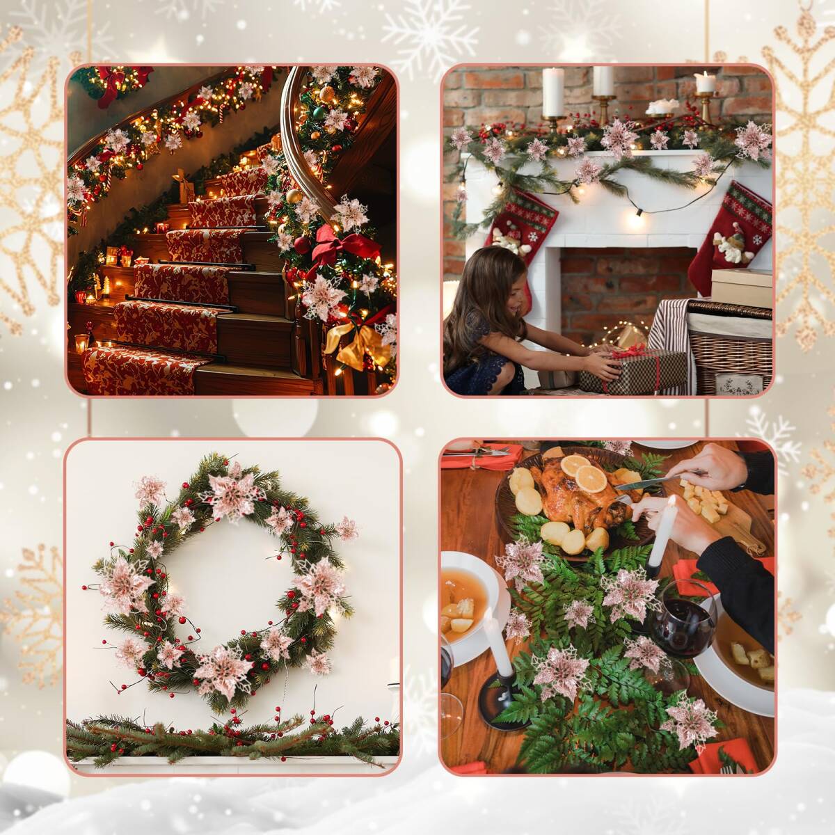  rose Gold украшение установка оборудование орнамент рождественский венок украшение украшение 10cm/12cm/16.5cm украшение орнамент орнамент 