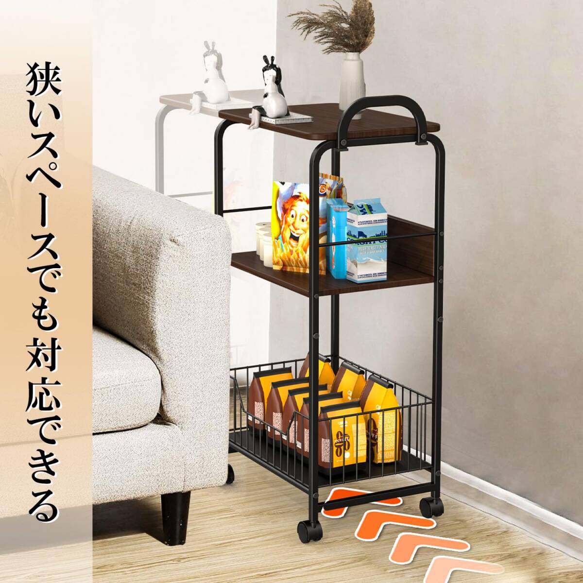  рисоварка приправа корзина подставка мелкие вещи 3 уровень кухня с роликами . уборная полки . промежуток место хранения living Cart кухня щель ki