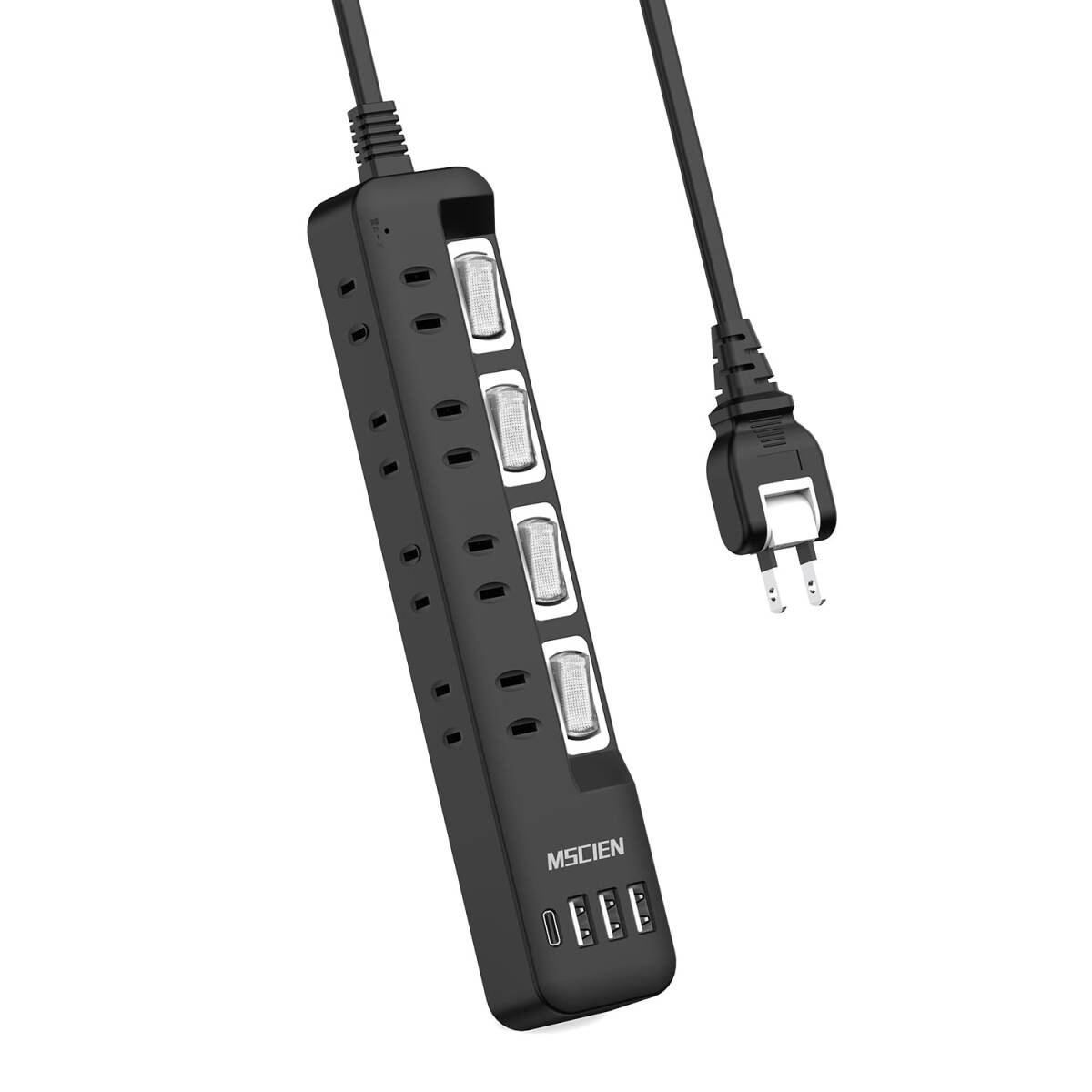 8個AC口 1個usb-c 3個usb-a 延長コード 3m usb付き 雷ガード 蛸足 コンセント タップ 分岐 電源タップ o
