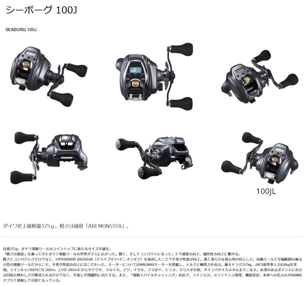  новый товар Daiwa 24 SEABORG Seaborg 100JL рыболовные снасти левый руль электрический катушка левый руль 