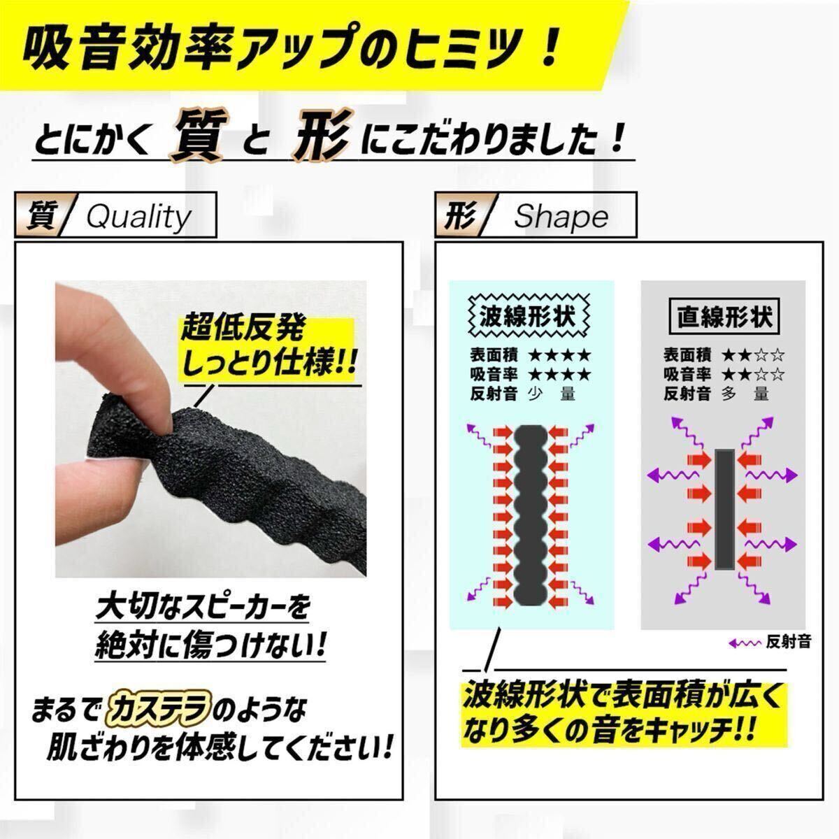 車 デッドニング スピーカー 吸音材 10本セット 音質向上 防音材 遮音材 デッドニングシートと併用可能