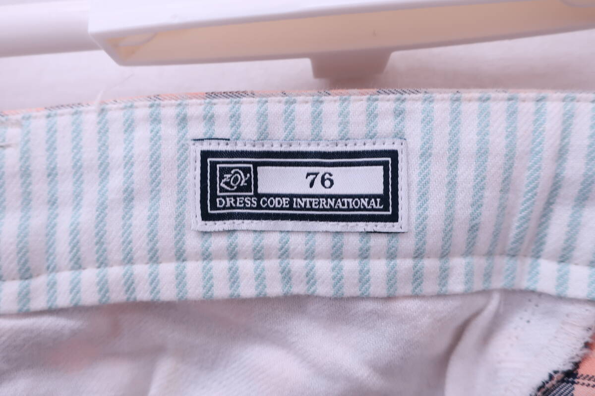 【1円スタート】ZOY(ゾーイ) パンツ オレンジグレーチェック柄 レディース 76 ゴルフウェア 2110-0214 中古