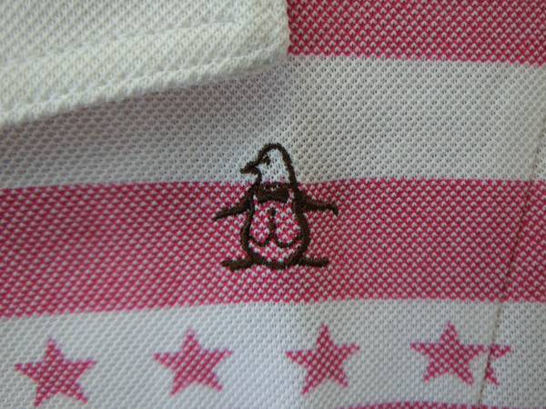 【50%オフ】Munsingwear(マンシングウェア) ポロシャツ 白ピンクボーダー レディース M ゴルフウェア 2103-0299 中古_画像2