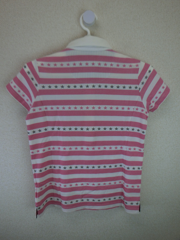 【50%オフ】Munsingwear(マンシングウェア) ポロシャツ 白ピンクボーダー レディース M ゴルフウェア 2103-0299 中古_画像5