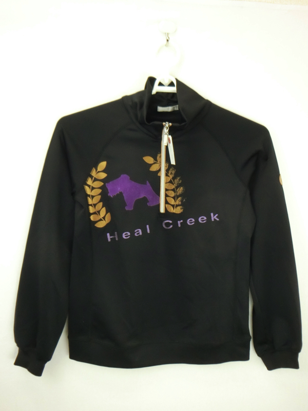 【50%オフ】Heal Creek(ヒールクリーク) ハーフジップシャツ 黒 レディース 40 ゴルフウェア 2112-0176 中古_画像1
