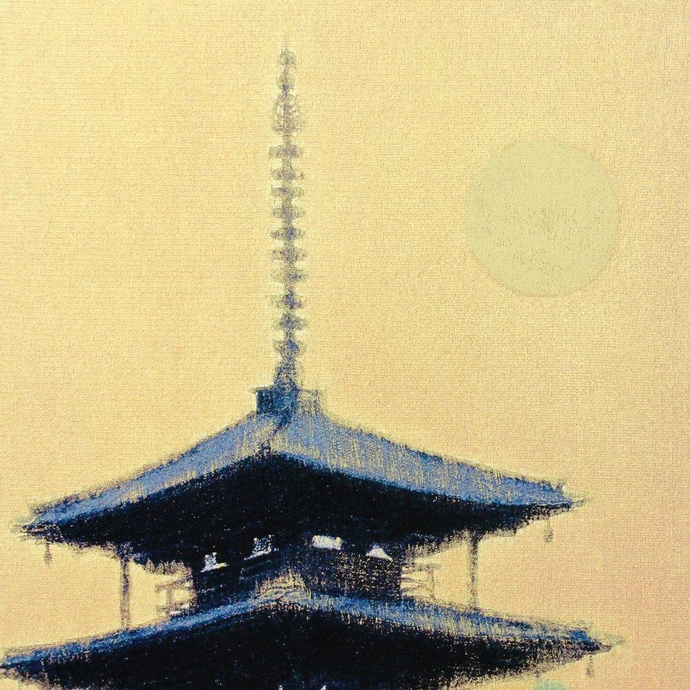 真作】【WISH】平山郁夫「煌陽法隆寺五重塔」陶板画 約8号 2002 真作】【WISH】平山郁夫「煌陽法隆寺五重塔」陶板画 約8号 2002