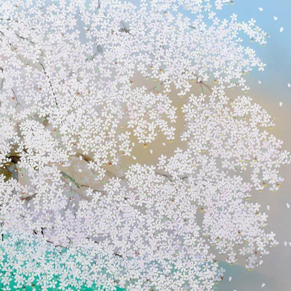 真作】【WISH】中島千波「三春の瀧桜」リトグラフ 20号大 大作 真作】【WISH】中島千波「三春の瀧桜」リトグラフ 20号大 大作
