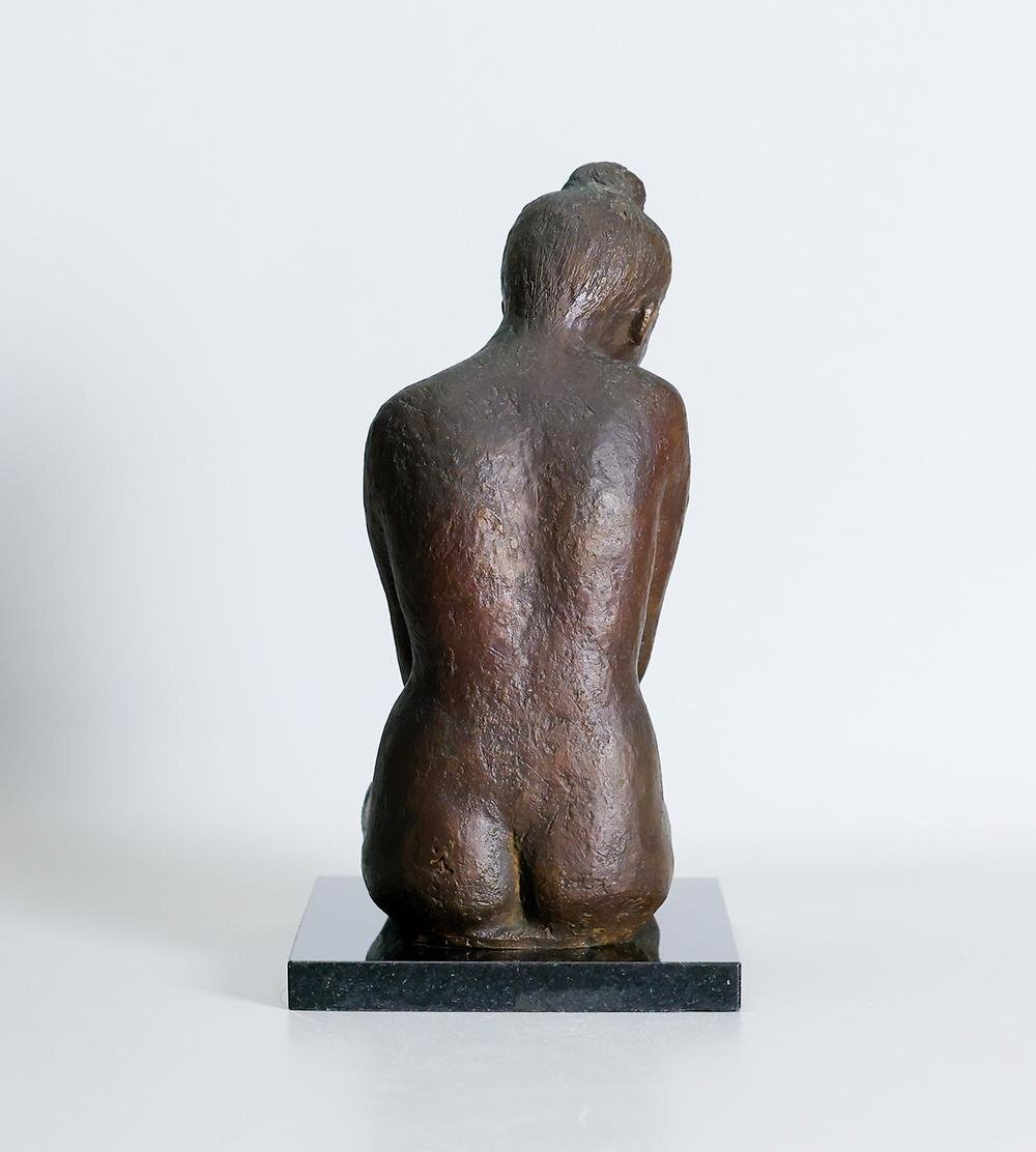 真作】【WISH】横山文夫「淑」ブロンズ 共箱 高さ26.5cm 6.38kg 真作】【WISH】横山文夫「淑」ブロンズ 共箱 高さ26.5cm 6.38kg