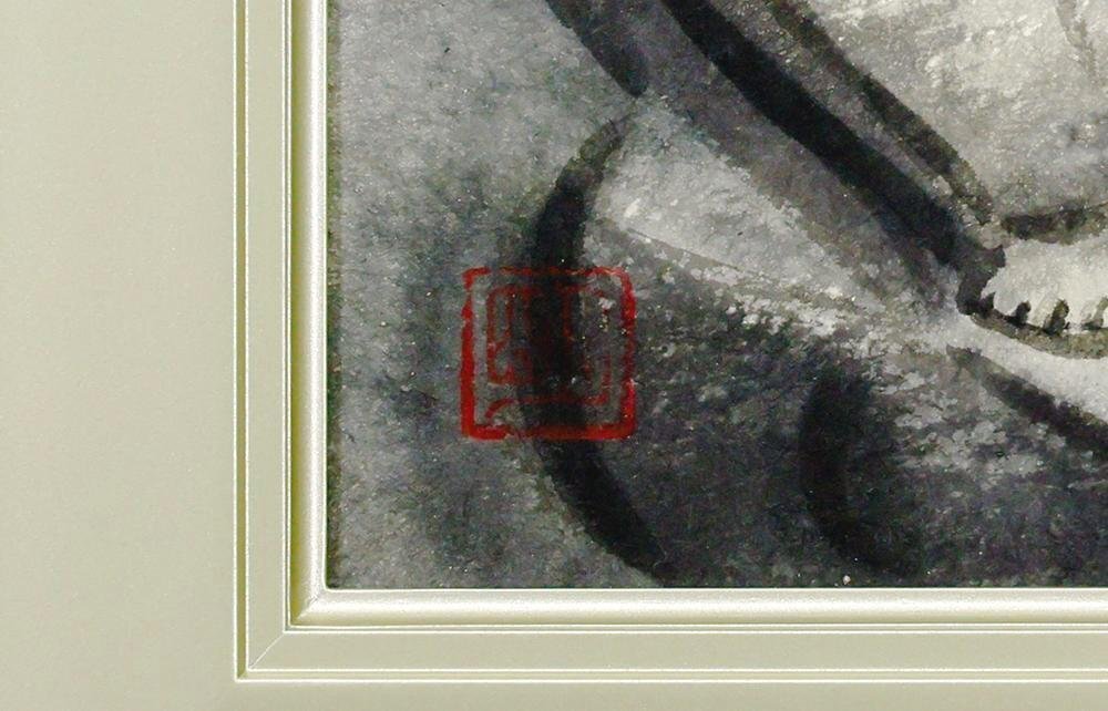 真作】【WISH】穐月明「野の佛」日本画 2号 金泥仕様 共シール 真作】【WISH】穐月明「野の佛」日本画 2号 金泥仕様 共シール