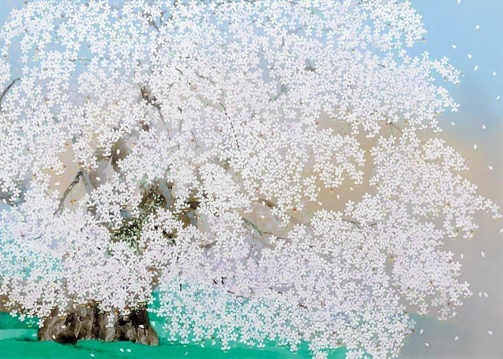 真作】【WISH】中島千波「三春の瀧桜」リトグラフ 20号大 大作 真作】【WISH】中島千波「三春の瀧桜」リトグラフ 20号大 大作