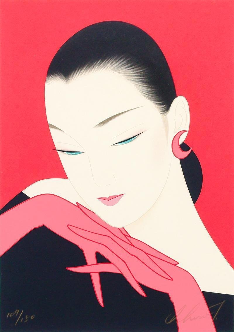 有名ブランド 「ヒミツ」 鶴田一郎 リトグラフ 版画 直筆サイン 有名ブランド 「ヒミツ」 鶴田一郎 リトグラフ 版画 直筆サイン