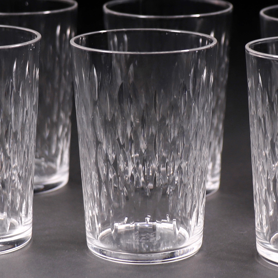 オールドバカラ パリ グラス　1936-1969年 Baccarat カットクリスタルガラス 6Pセット H8cm SG6