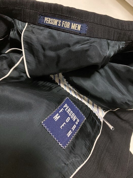 パーソンズ マン 3ピース 上品なブラックシャドーストライプスーツ A7 C96W84T180 青山商事 検モダンクラシック_画像6