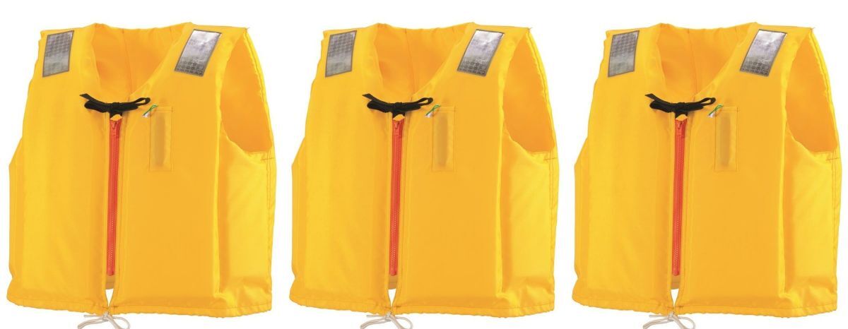 桜マーク付 ライフジャケット 小型船舶用 Ｃ－２ イエロー　3著セット　 救命胴衣 津波水害対策　防災(zāi)