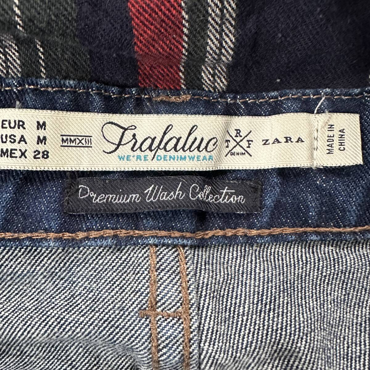 ZARA used デニムオーバーオール USA Mサイズ 28 テーパード _画像5