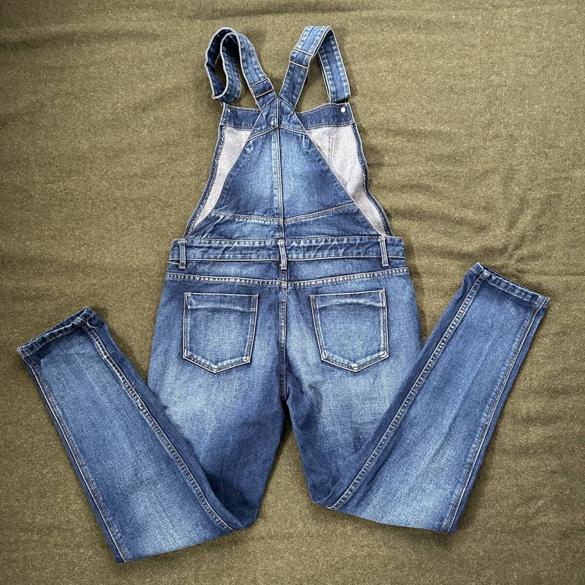 ZARA used デニムオーバーオール USA Mサイズ 28 テーパード _画像7