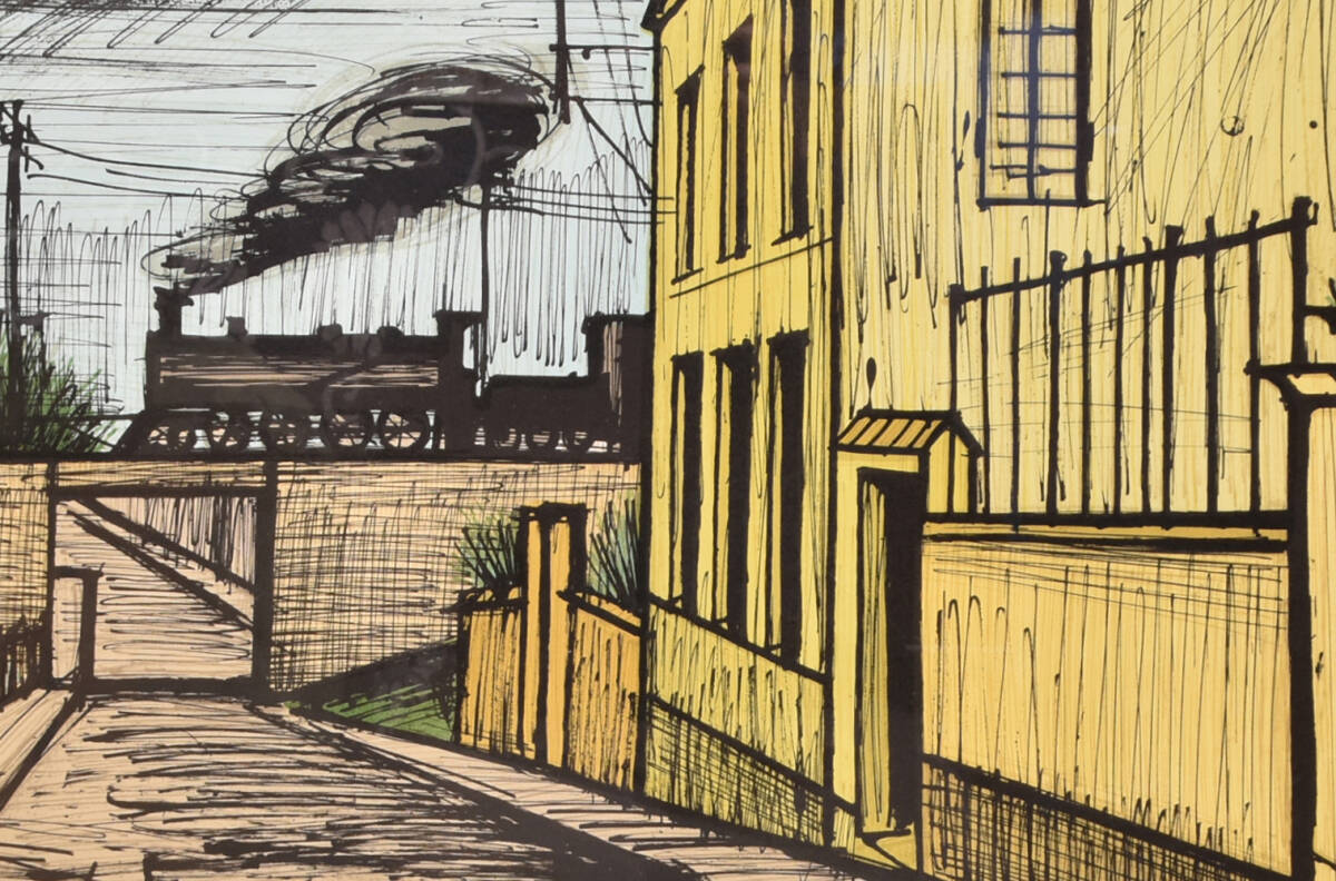 真作】ベルナール・ビュッフェ BERNARD BUFFET リトグラフ「機関 真作】ベルナール・ビュッフェ BERNARD BUFFET リトグラフ「機関
