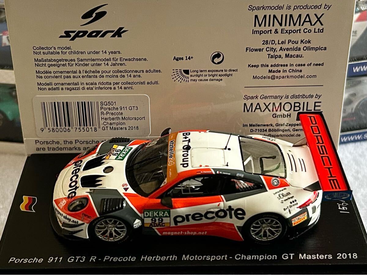 スパーク1/43 Porsche 911 GT3 R n°99 - Precote Herberth スパーク1/43 Porsche 911 GT3 R n°99 - Precote Herberth