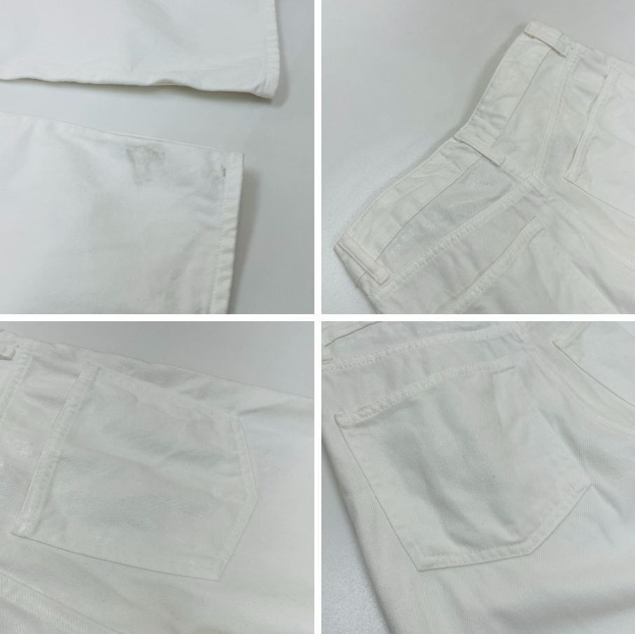 KAIA×ZARA /34/ ホワイトデニムパンツ ジーンズ レディース タグ付き カジュアル 生地 コットン 大人可愛いバイクオートバイデイリー ザラ