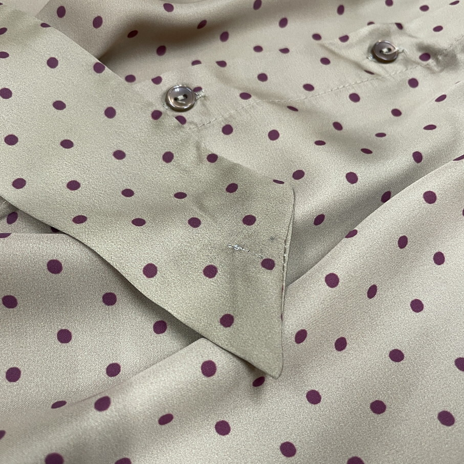 ZARA /L/ ベージュ ロングワンピース 長袖ドットドレス レディース タグ付き カジュアル ベルト フェミニン 大人可愛い生地 ガーリー ザラ_画像8